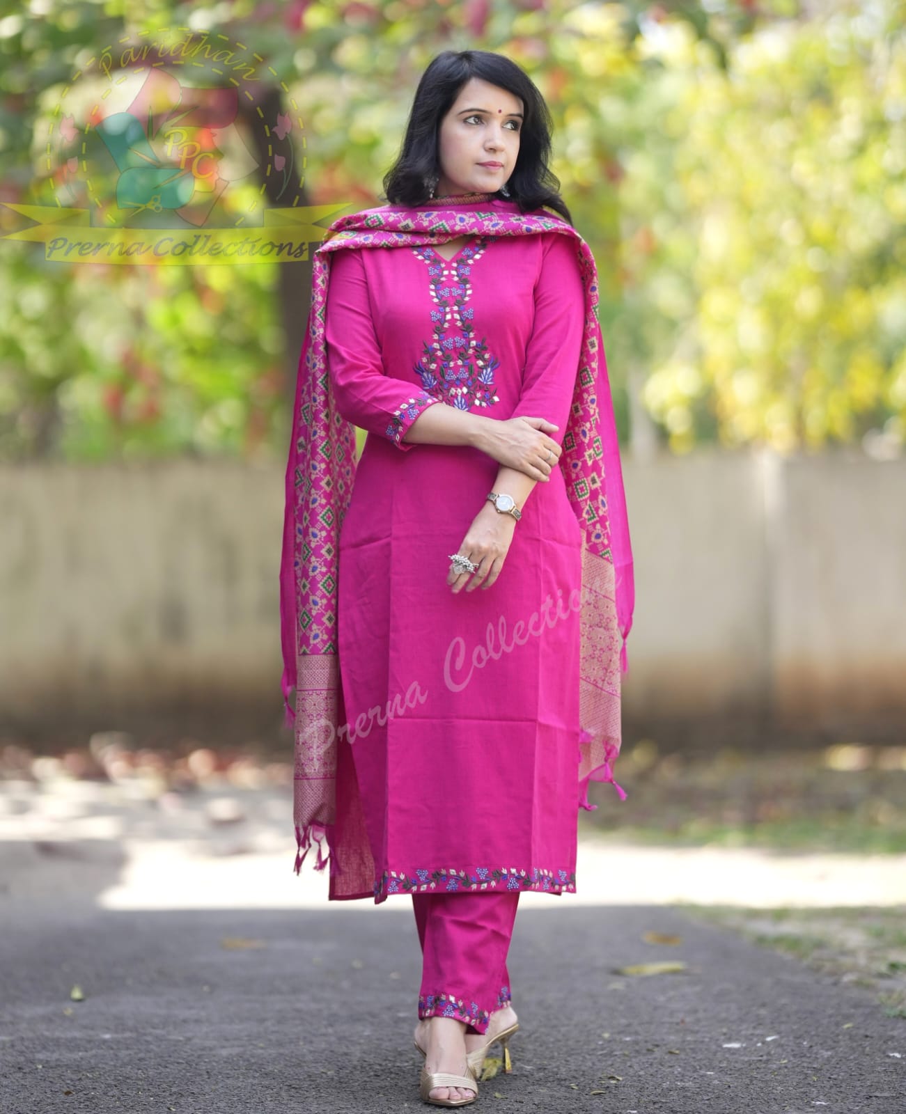 Beautiful Premium Kadi Cotton Kurta With Embroided Neck Line And Yoke