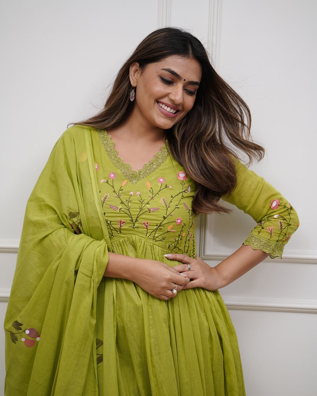 Green Color Beautiful And Elegant In Our Best Cotton Suit Set.