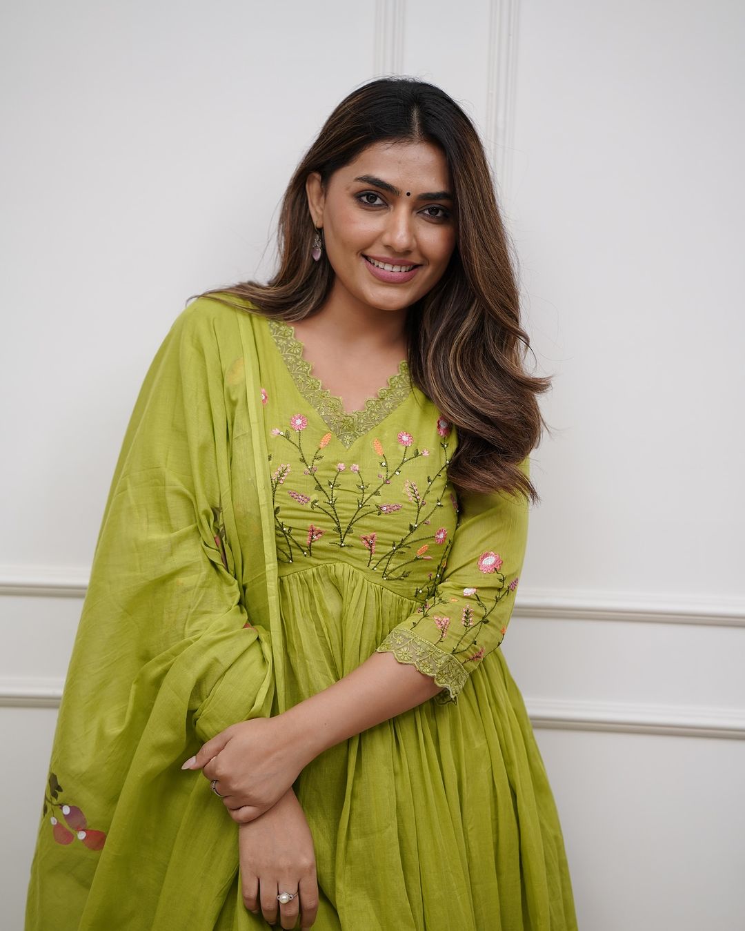 Green Color Beautiful And Elegant In Our Best Cotton Suit Set.