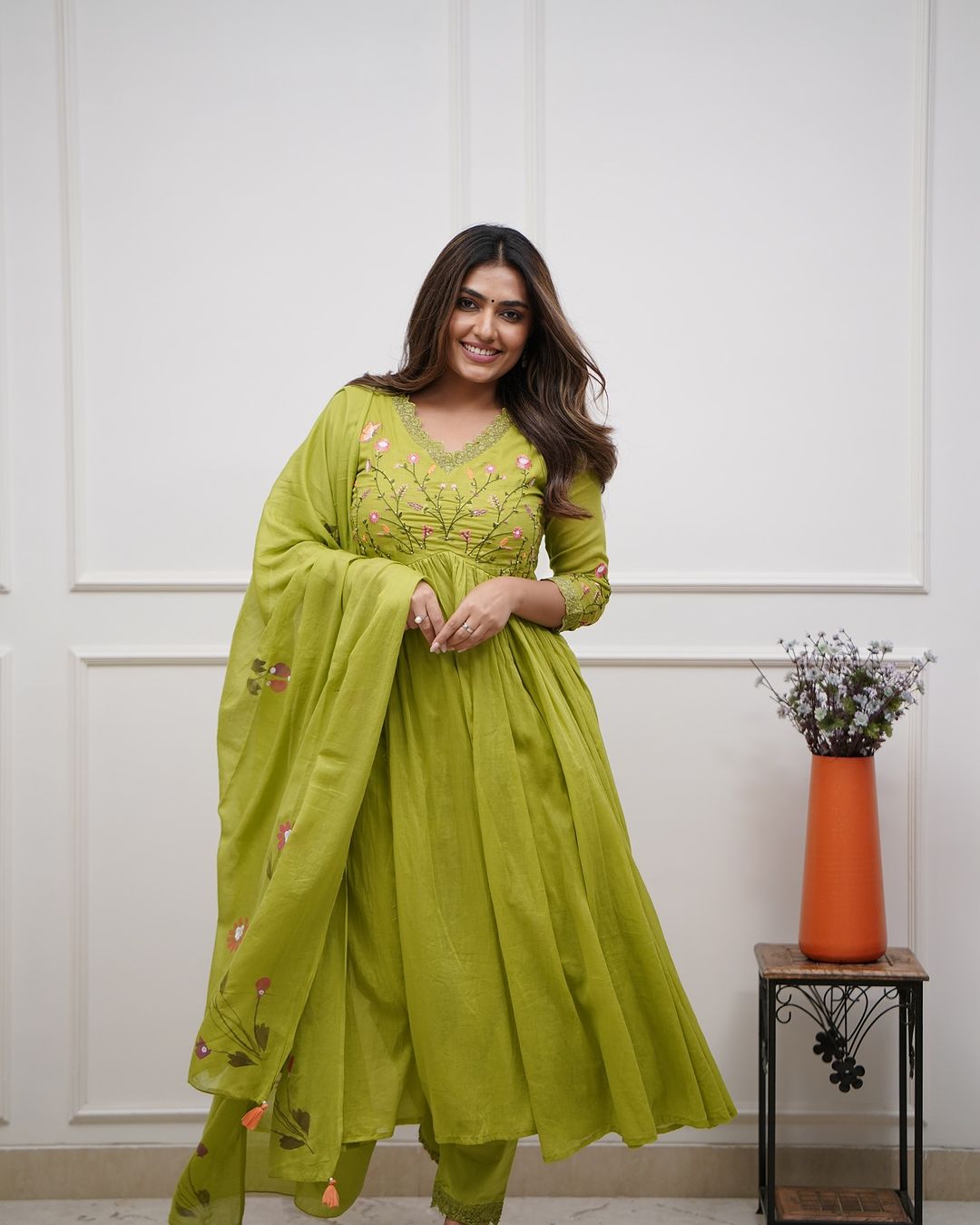Green Color Beautiful And Elegant In Our Best Cotton Suit Set.