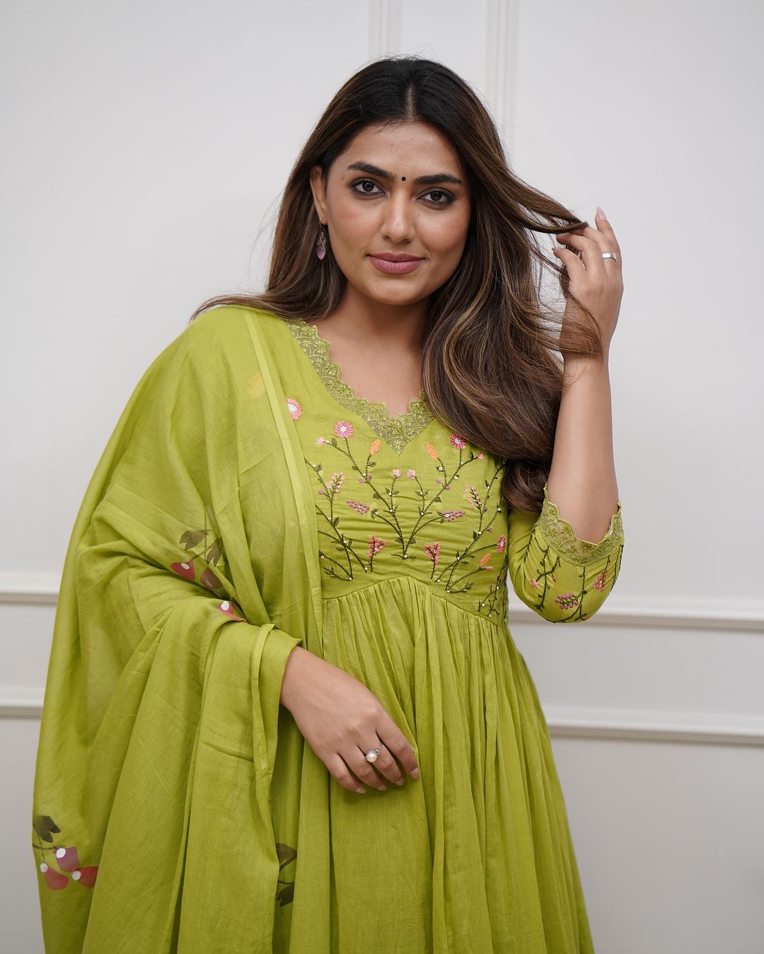 Green Color Beautiful And Elegant In Our Best Cotton Suit Set.