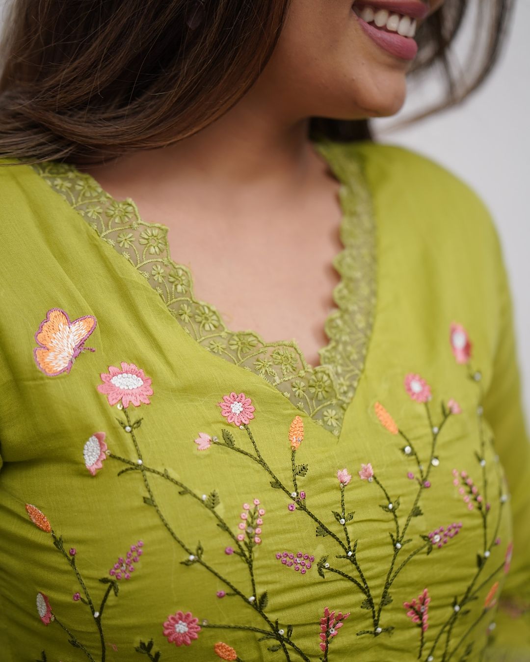 Green Color Beautiful And Elegant In Our Best Cotton Suit Set.