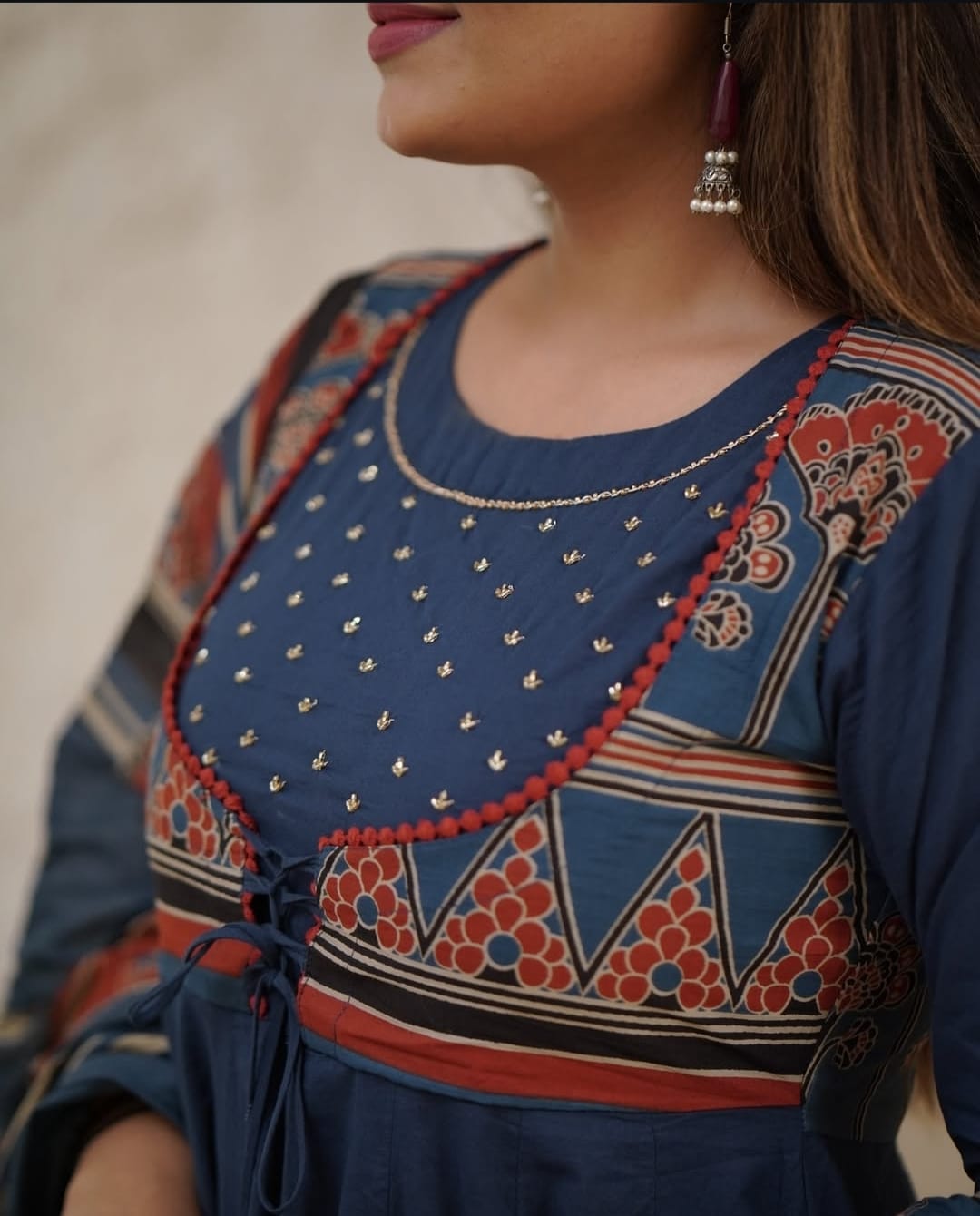 Libas India Premium Printed With Hand Work Anarkali Kurta Set